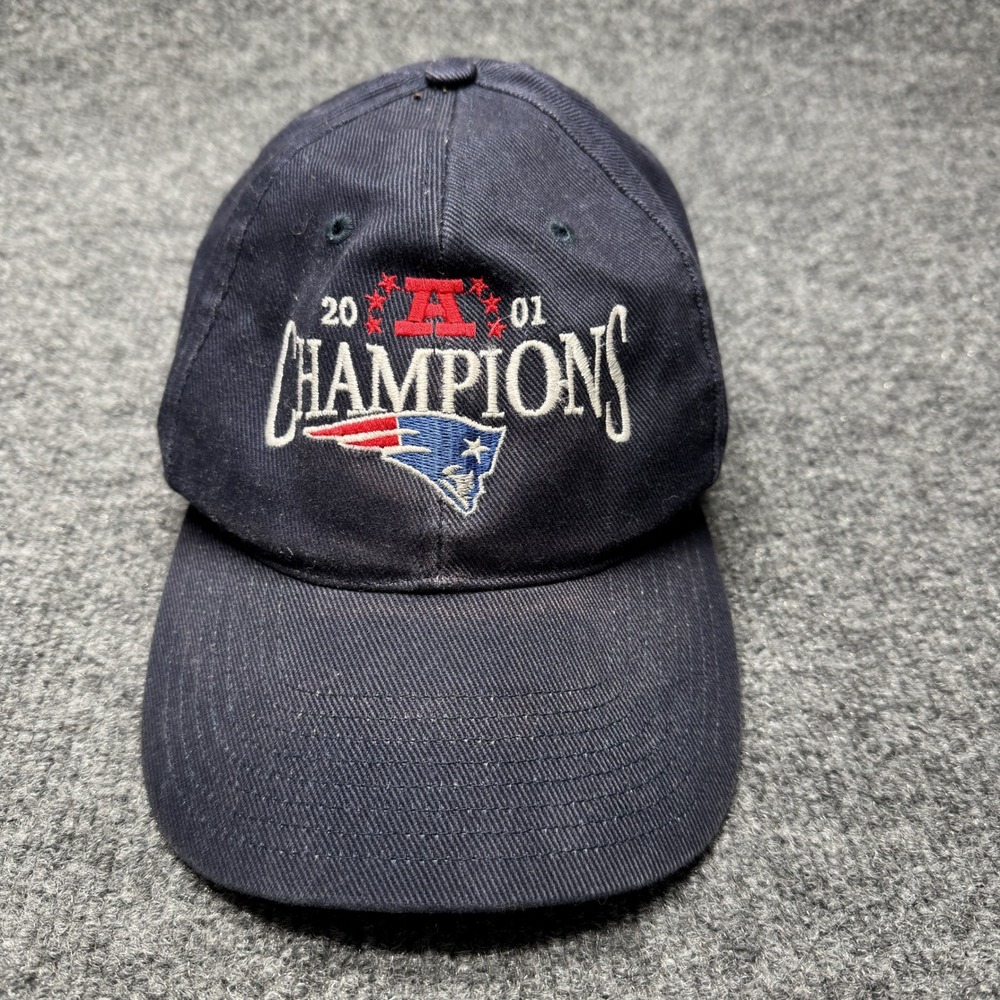 New England Patriots Twins Enterprise Hat Mens OSFA Navy AFC Champions 2001